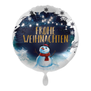 Folienballon Frohe Weihnachten Schneemann 45cm